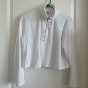 Stoney Clover Lane x Target white terry cloth quarter zip pullover shirt